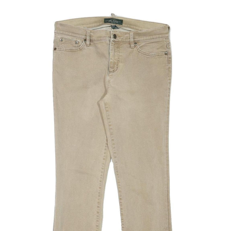 LAUREN RALPH LAUREN Womens Slim Beige Denim Slim Jeans W30 L29 Classic Cotton