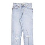 LEVI'S Womens Jeans Blue Regular Straight Denim Light W26 L30 Distressed