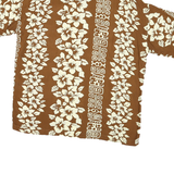MISSION CANYON Mens Brown & Cream Hawaiian Shirt L Polyester Blend Tropical