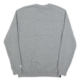 CHAMPION Mens Grey White & Black Logo Crew Neck M Cotton Blend Sweatshirt
