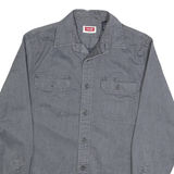 WRANGLER Mens Grey Shirt S Cotton Long Sleeve Casual Button Pocket Workwear