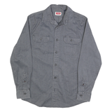 WRANGLER Mens Grey Shirt S Cotton Long Sleeve Casual Button Pocket Workwear