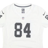 NIKE Womens White & Grey NFL Graphic T-Shirt S Short Sleeve V-Neck Football