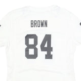 NIKE Womens White & Grey NFL Graphic T-Shirt S Short Sleeve V-Neck Football