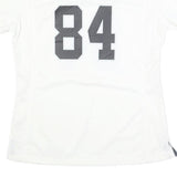 NIKE Womens White & Grey NFL Graphic T-Shirt S Short Sleeve V-Neck Football