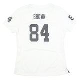 NIKE Womens White & Grey NFL Graphic T-Shirt S Short Sleeve V-Neck Football