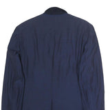BOSS HUGO BOSS Mens Navy Blue Wool Blend Classic Jacket L Woven Button Blazer
