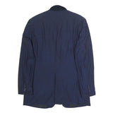 BOSS HUGO BOSS Mens Navy Blue Wool Blend Classic Jacket L Woven Button Blazer