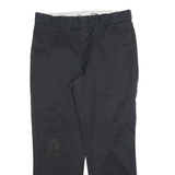 DICKIES Mens Cotton Blend Black Regular Fit Straight Leg Trousers W36 L30