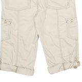 ARIZONA JEAN COMPANY Womens Shorts Cream Cargo M W30 Button Pocket Detail
