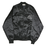 SATINS Mens Black Nylon Bomber Jacket L Tonopah Test Range Graphic