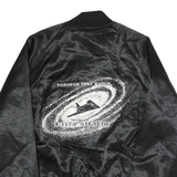 SATINS Mens Black Nylon Bomber Jacket L Tonopah Test Range Graphic