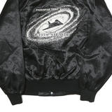SATINS Mens Black Nylon Bomber Jacket L Tonopah Test Range Graphic