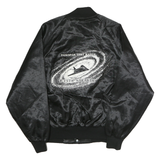 SATINS Mens Black Nylon Bomber Jacket L Tonopah Test Range Graphic