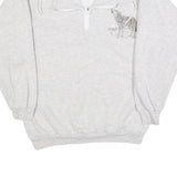 AU SPORTSWEAR Womens Grey 1/4 Zip V Neck Sweatshirt M Cotton Blend Pullover