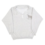 AU SPORTSWEAR Womens Grey 1/4 Zip V Neck Sweatshirt M Cotton Blend Pullover