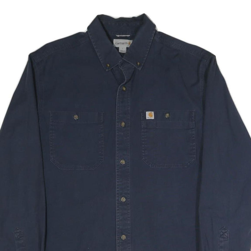 CARHARTT Mens Blue Denim Button-Down Shirt L Workwear Casual