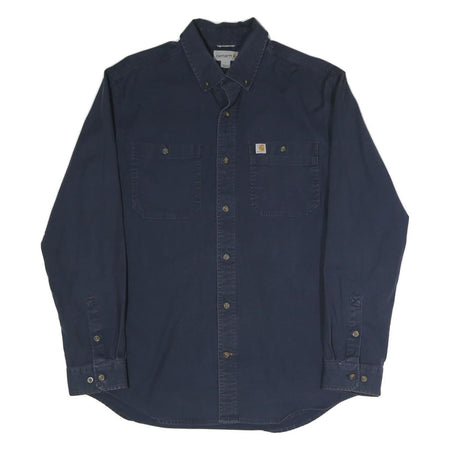 CARHARTT Mens Blue Denim Button-Down Shirt L Workwear Casual
