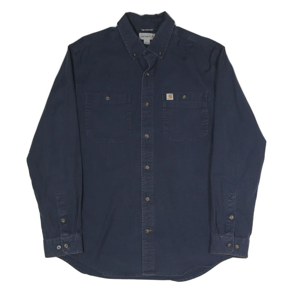 CARHARTT Mens Blue Denim Button-Down Shirt L Workwear Casual