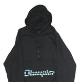 CHAMPION Mens Black Zip Hooded Cotton Jacket L Pullover Casual Sportswear