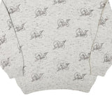 NANIBON Mens Cream Patterned Wool Blend Jumper Roll Neck Basic Knit XL Vintage