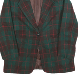 NORTON MCNAUGHTON Womens Green Brown & Red Checked Wool Blend Button Jacket S