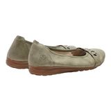 RIEKER Ballet Shoes Green Leather Womens UK 7