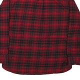 JACHS Mens Red & Black Plaid Shirt L Cotton Blend Long Sleeve Button Closure