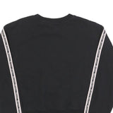 CHAMPION Womens Black Crop Crew Neck Sweatshirt M Cotton Blend Logo Tape