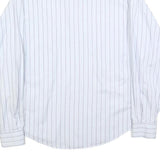 REDFORD Womens White & Blue Striped Shirt L Button Down Collar Cotton Blend