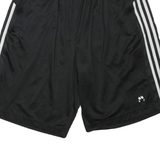 ADIDAS Mens Black Casual Shorts XL W32 Polyester Blend 3 Stripes Sporty