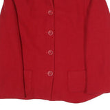 SIGNATURE Womens Red Coach Jacket UK 10 Polyester Blend Woven Plain Tailored Fit