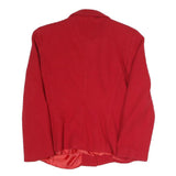 SIGNATURE Womens Red Coach Jacket UK 10 Polyester Blend Woven Plain Tailored Fit