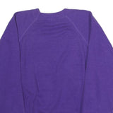 HANES Womens Purple Cotton Blend Sweatshirt M Crew Neck Pullover Colourful Bird