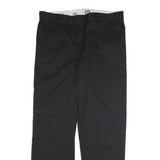 DICKIES Mens Black Classic Straight Trousers W40 L34 Workwear Zip Closure