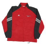 ADIDAS Mens Red & Black Three Point Club Track Zip Jacket XL Polyester Blend
