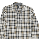 VANS Mens Beige & Black Check Shirt M Cotton Blend Long Sleeve Casual