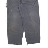 DICKIES Mens Cotton Blend Relaxed Grey Workwear Trousers W36 L32 Durable Zip