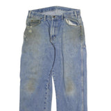DICKIES Mens Light Blue Regular Fit Straight Denim Jeans W32 L30 Workwear Zip