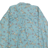 RUFF HEWN Mens Blue Cotton Bird Print Shirt XL Button-Down Long Sleeve Casual
