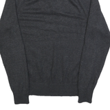 TOMMY HILFIGER Womens Grey Argyle Pattern Jumper Shawl Collar Cable Knit L