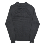 TOMMY HILFIGER Womens Grey Argyle Pattern Jumper Shawl Collar Cable Knit L