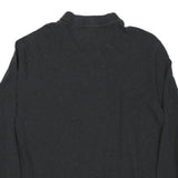 LACOSTE Mens Black Long Sleeve Plain Polo Shirt L Cotton Blend Casual