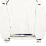 J. PAGE Mens White Cotton Blend Zip Jacket L Woven Plain Casual Sportswear