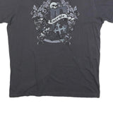 ENERGIE Womens Black Graphic T-Shirt XL Short Sleeve Round Neck Cotton Blend