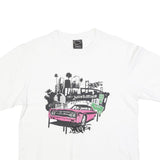 NARKOTIC Mens White Graphic T-Shirt L Short Sleeve Crew Neck Cotton Blend