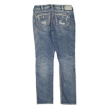SILVER Womens Jeans Blue Regular Slim Denim Medium W32 L32 Distressed Fit