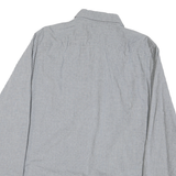 TOMMY HILFIGER Mens Grey & Navy Check Shirt L Button-Down Collar Long Sleeve