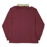 OUTER BANKS Mens Maroon & Beige Long Sleeve Plain XL Polo Shirt Aspen Logo