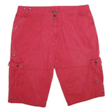 COOGI Mens Red Cargo Shorts 4XL W50 Cotton Relaxed Fit Casual Summer